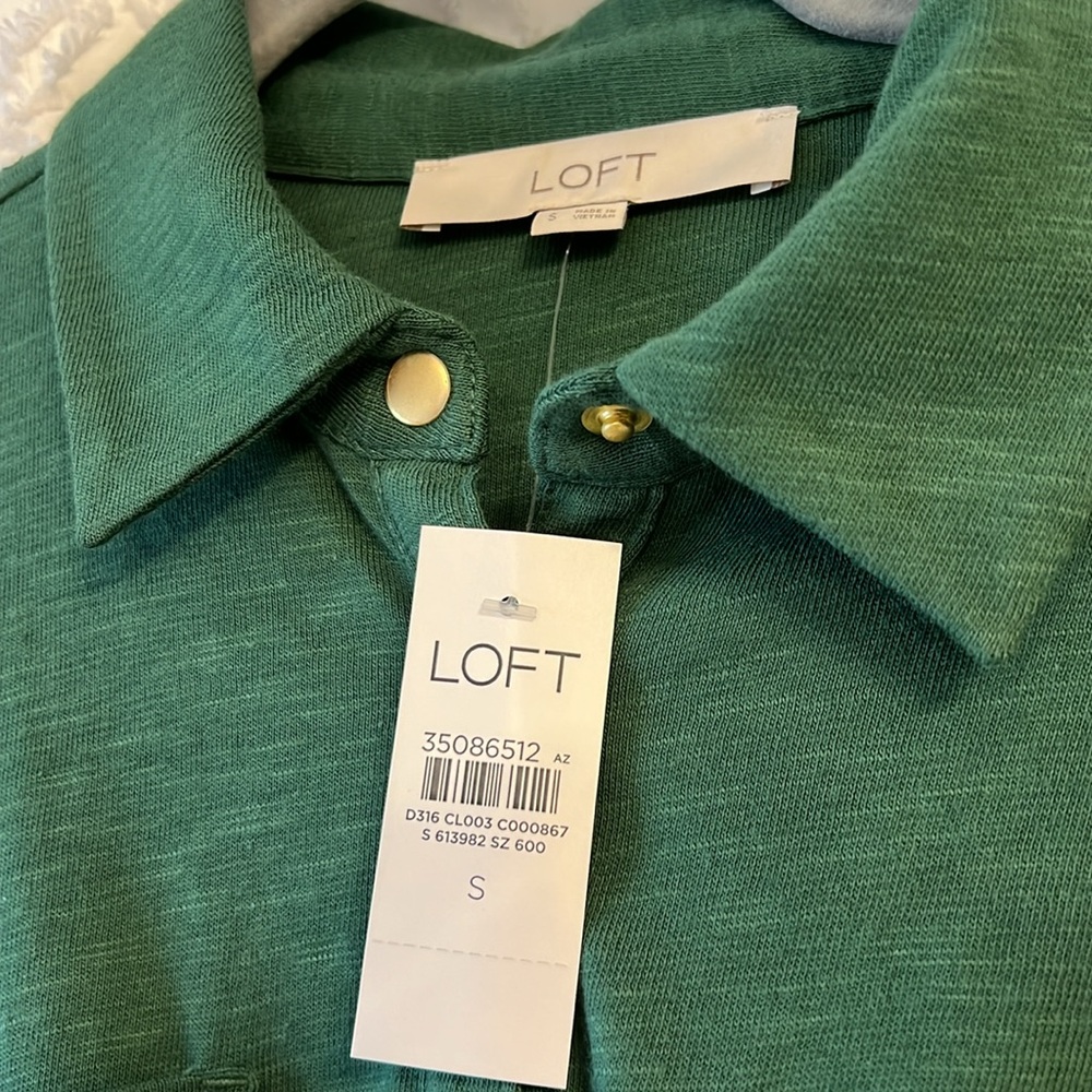 LOFT Snap Front Ruffle Dress - Picture 5 of 6